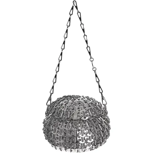 Silver Ball-Shaped Bag , female, Sizes: ONE SIZE - Paco Rabanne - Modalova