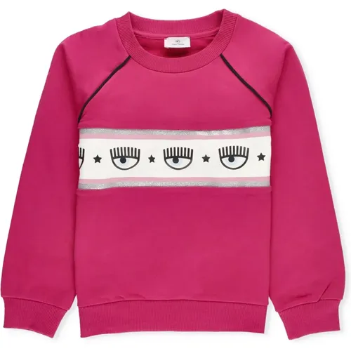 Fuchsia Baumwoll-Sweatshirt für Mädchen - Chiara Ferragni Collection - Modalova