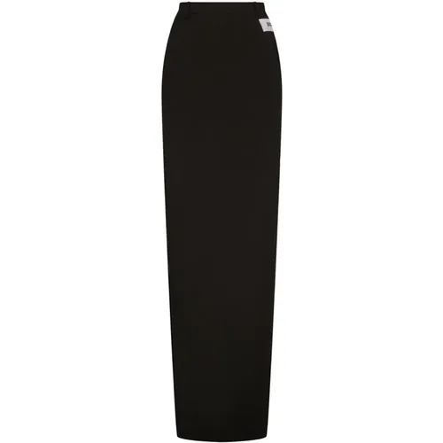 Maxi Skirt with Unique Number Patch , female, Sizes: S, XS - Dolce & Gabbana - Modalova