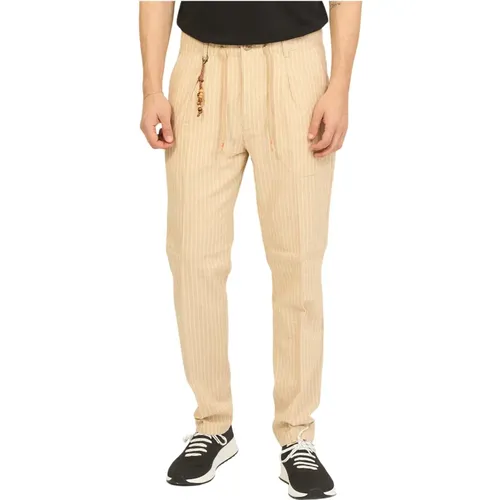 Linen and Cotton Trousers , male, Sizes: W33, W36, W32, W31, W34, W30 - YES ZEE - Modalova
