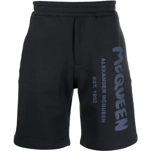 Graffiti Bermuda Shorts , male, Sizes: L, XL, M - alexander mcqueen - Modalova