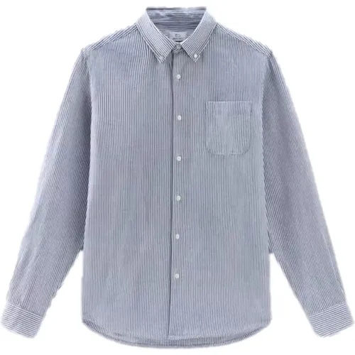 Striped Button-Down Shirt , male, Sizes: XL, M, L - Woolrich - Modalova