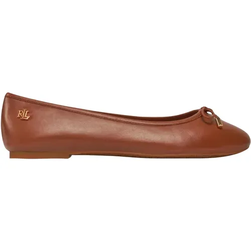 Braune flache Schuhe , Damen, Größe: 39 EU - Ralph Lauren - Modalova