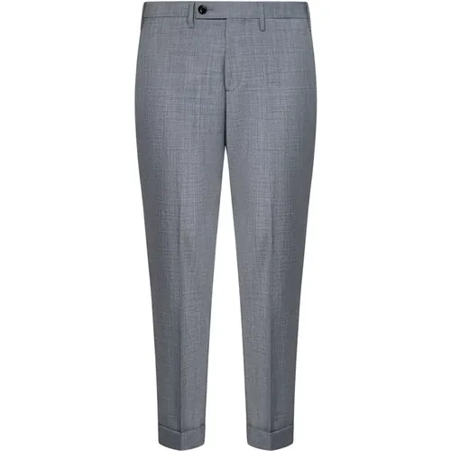 Slim-fit Grey Wool Blend Capri Trousers , male, Sizes: W35, W34, W40, W33, W38, W36, W32 - Michael Coal - Modalova