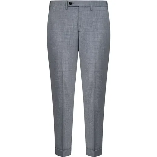 Slim-fit Grey Wool Blend Capri Trousers , male, Sizes: W35, W34, W40, W33, W38, W36, W32, W31 - Michael Coal - Modalova