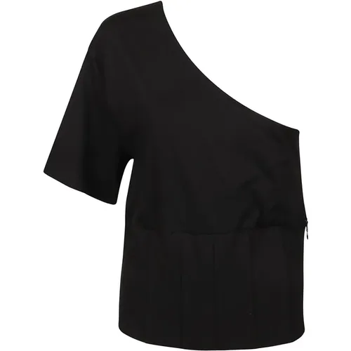 ONE Shoulder T-Shirt , female, Sizes: XS, 2XS - Federica Tosi - Modalova