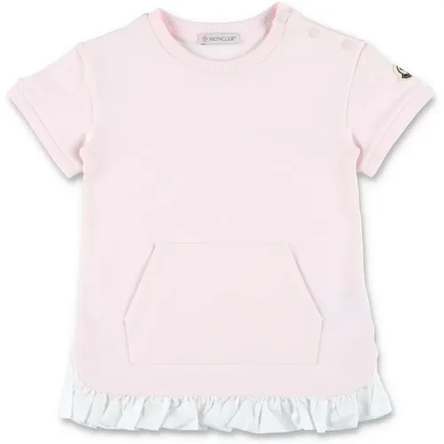 Rosa T-Shirt Kleid mit Rüschen - Moncler - Modalova