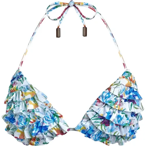 Fröhliche Blumen Ruffle Bikini Top , Damen, Größe: L - Vilebrequin - Modalova