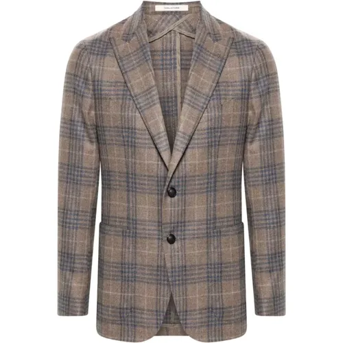 Checkered Wool Cashmere Blazer , male, Sizes: M, 3XL, L, XL, 2XL, S - Tagliatore - Modalova