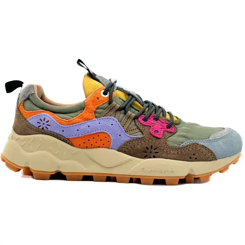 Grüne Yamano Sneakers Fw24/25 Kollektion , Damen, Größe: 38 EU - Flower Mountain - Modalova