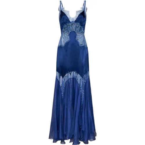 Silk Satin Lace Maxi Dress , female, Sizes: 2XS - Maria Lucia Hohan - Modalova