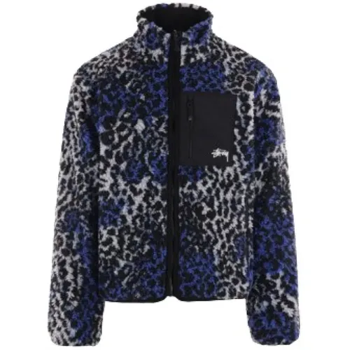 Reversible Teddy Coat with Logo Embroidery and Print , male, Sizes: L, M - Stüssy - Modalova