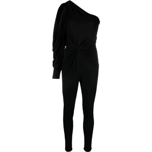 One-Shoulder Fluid Jersey Jumpsuit , female, Sizes: S, M - Saint Laurent - Modalova