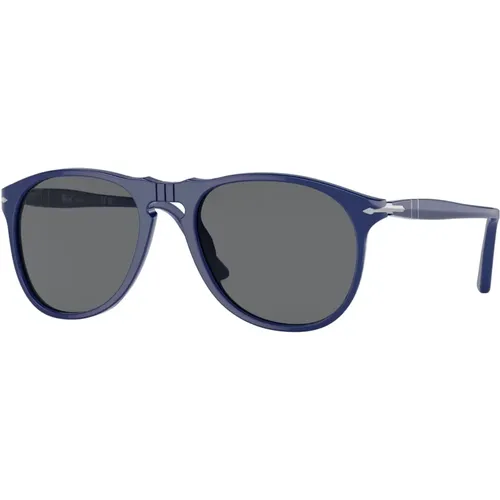 Blau/Dunkelgrau Sonnenbrille , unisex, Größe: 55 MM - Persol - Modalova