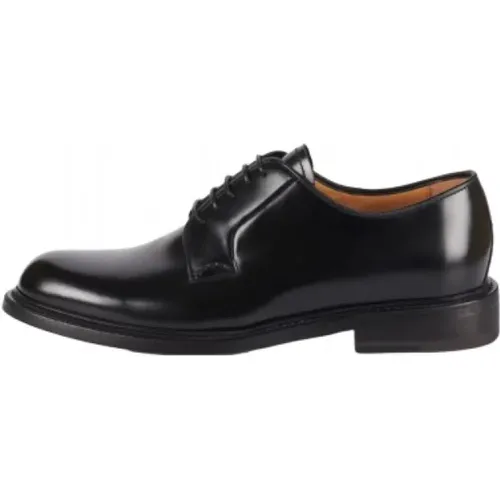 Brushed leather derby shoes with round toe , male, Sizes: 7 UK, 8 UK, 6 UK - Barrett - Modalova