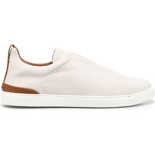 Italian Leather Sneakers , male, Sizes: 10 UK, 9 1/2 UK, 6 1/2 UK, 5 1/2 UK, 9 UK, 8 UK, 5 UK, 11 UK, 7 UK, 6 UK, 11 1/2 UK, 12 UK, 7 1/2 UK, 10 1/2 U - Ermenegildo Zegna - Modalova