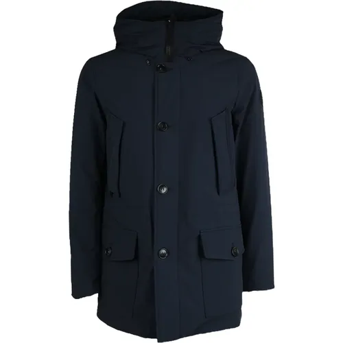 Parka Jacket with Polyamide and Elastane , male, Sizes: M, S, L - Woolrich - Modalova