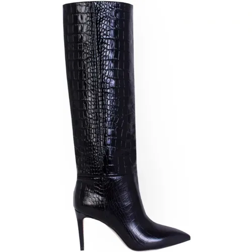 Croco Leather Stiletto Boot 85 , female, Sizes: 4 1/2 UK, 5 UK, 5 1/2 UK, 6 UK, 3 UK, 7 UK, 4 UK - Paris Texas - Modalova