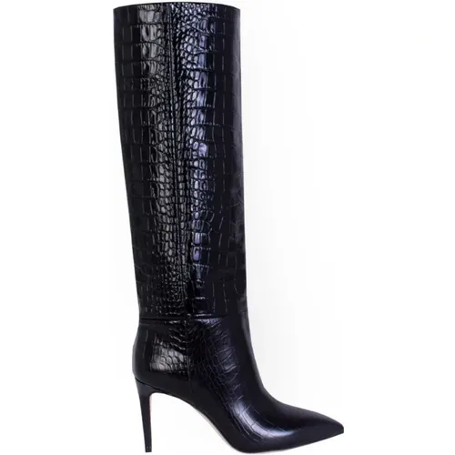 Croco Leather Stiletto Boot 85 , female, Sizes: 4 1/2 UK, 5 UK, 5 1/2 UK, 6 UK, 8 UK, 3 UK, 7 UK, 4 UK - Paris Texas - Modalova