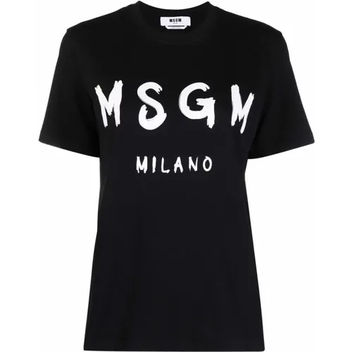 Logo Print T-shirt , female, Sizes: M, S, XS - Msgm - Modalova