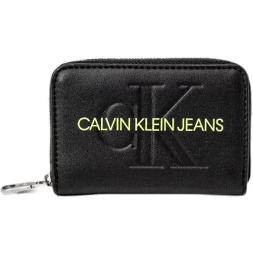Schwarze Damenbrieftasche mit Reißverschluss - Calvin Klein - Modalova