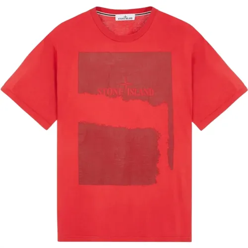 Casual Baumwoll T-shirt , Herren, Größe: M - Stone Island - Modalova