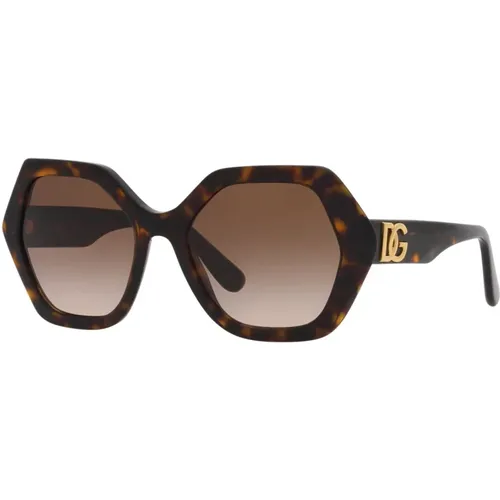 Havana/ Shaded Sunglasses , female, Sizes: 54 MM - Dolce & Gabbana - Modalova