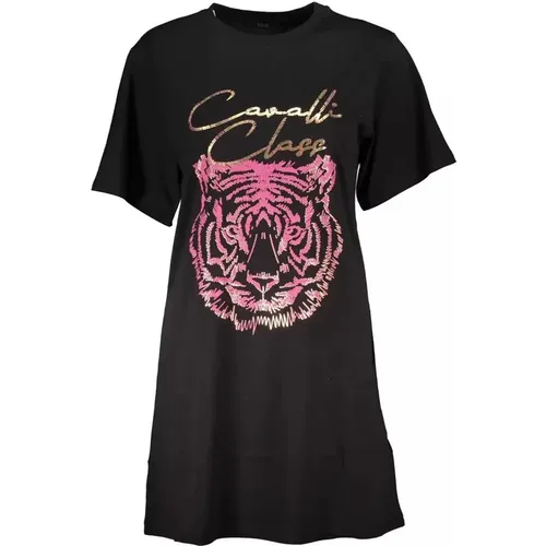 Elegantes bedrucktes T-Shirt mit Rundhalsausschnitt - Cavalli Class - Modalova