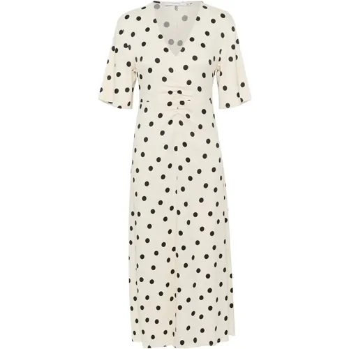 Midi Kleid mit Polka Dots , Damen, Größe: L - Gestuz - Modalova
