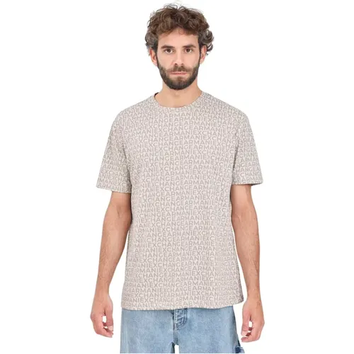 Logo Lettering Print Kurzarm T-shirt , Herren, Größe: S - Armani Exchange - Modalova