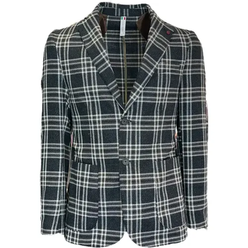 Multicolored Checkered Men's Jacket , male, Sizes: L, XL, S, XS, M - 0-105 - Modalova