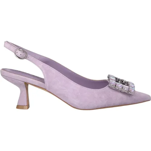 Embellished Heeled Shoe with Brooch , female, Sizes: 6 UK, 5 UK, 4 UK, 7 UK - Alma en Pena - Modalova