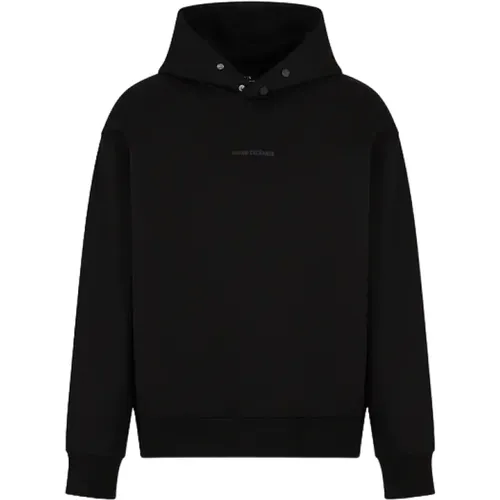 Schwarzer Kapuzenpullover Französischer Frottee Aw24 , Herren, Größe: M - Armani Exchange - Modalova