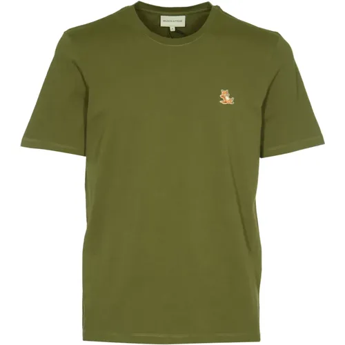 Chillax Fox Patch T-Shirt , Herren, Größe: L - Maison Kitsuné - Modalova