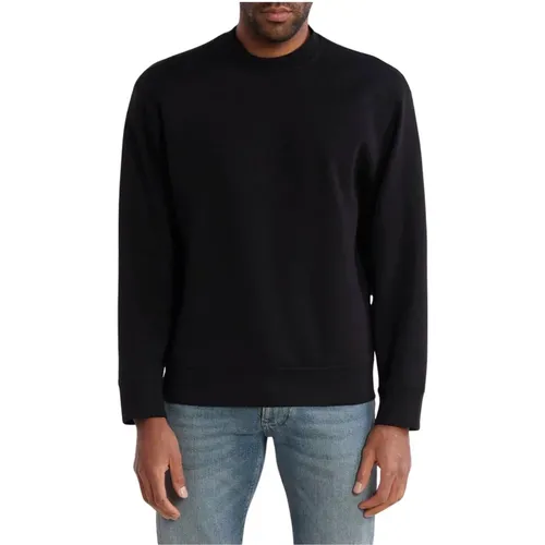 Double Jersey Sweater with Embossed Logo , male, Sizes: M - Emporio Armani - Modalova