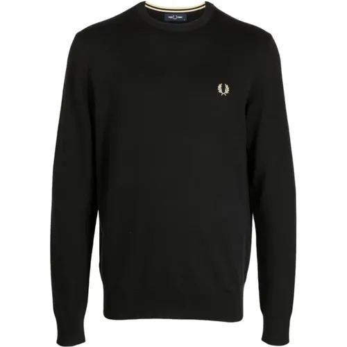 Logo-bestickter Crew-Neck Pullover , Herren, Größe: XL - Fred Perry - Modalova