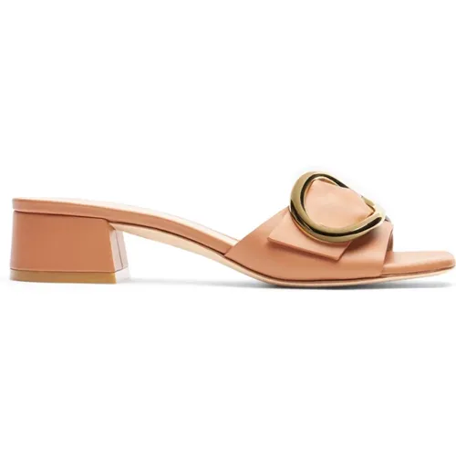 Handgefertigte Slide-Sandale mit Schnalldetail , Damen, Größe: 39 EU - Stuart Weitzman - Modalova