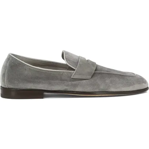 Unlined Suede Penny Loafer , male, Sizes: 9 1/2 UK - BRUNELLO CUCINELLI - Modalova