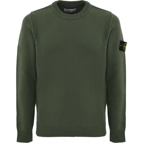 Wollpullover Langarm Logo Patch , Herren, Größe: XL - Stone Island - Modalova