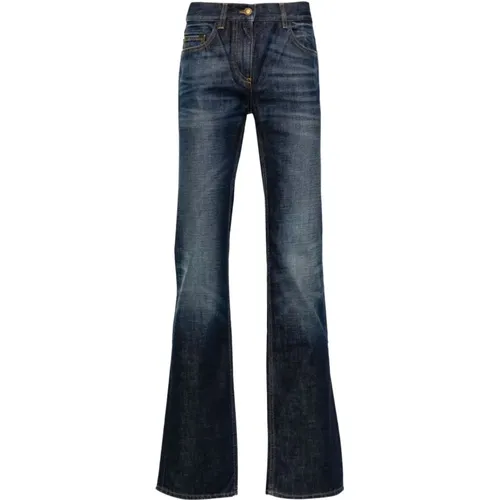 Flared Jeans,Blaue Jeans mit Besticktem Logo - Palm Angels - Modalova