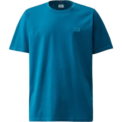 Blaue T-Shirts und Polos , Herren, Größe: M - C.P. Company - Modalova