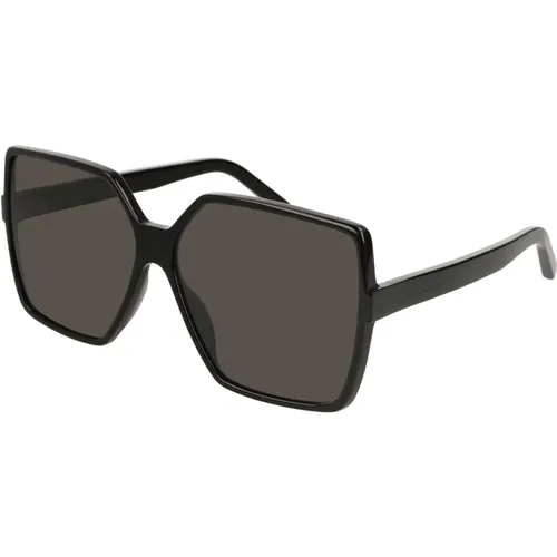 Schwarz/Grau Betty SL 232 Sonnenbrille , Damen, Größe: 63 MM - Saint Laurent - Modalova