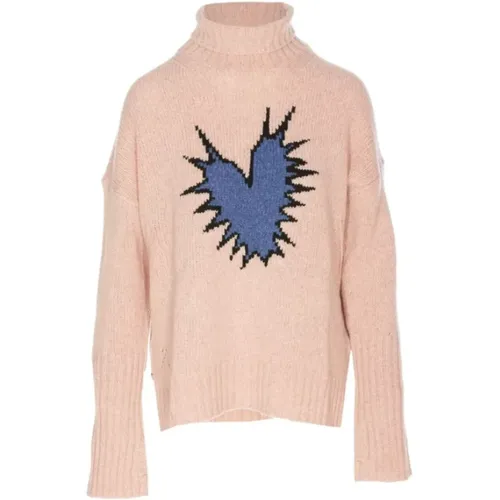 Cashmere Sweater with Heart Design , female, Sizes: XS, M - Zadig & Voltaire - Modalova