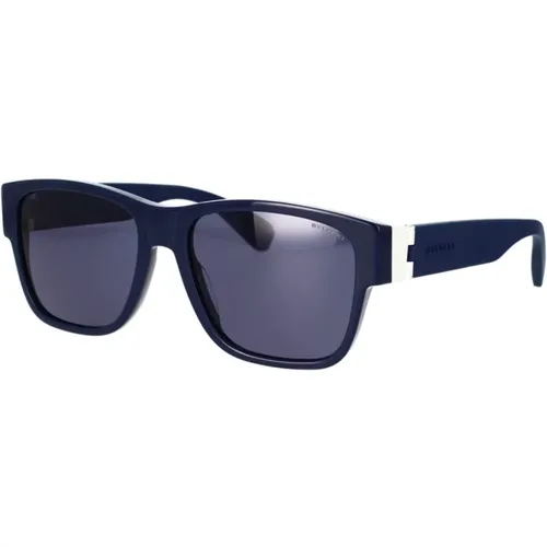 Aluminium Quadratische Sonnenbrille Blau , Herren, Größe: 56 MM - Bvlgari - Modalova