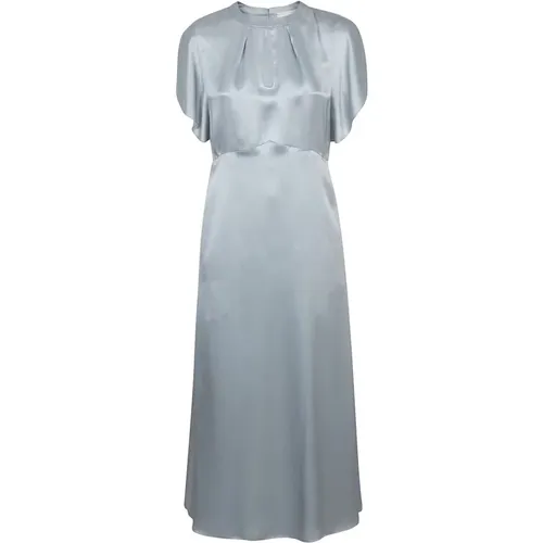 Silk Midi Dress in Light , female, Sizes: XS - Crida Milano - Modalova