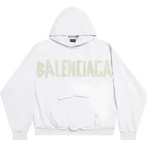 Weißer Sweater mit Logo-Print - Balenciaga - Modalova