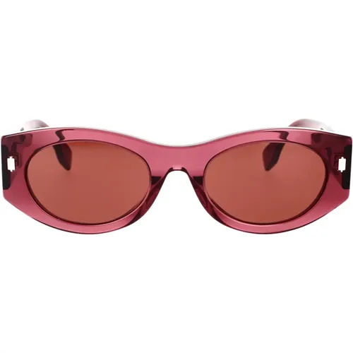 Transparent Oval Sunglasses with Metal Arms , female, Sizes: 52 MM - Fendi - Modalova