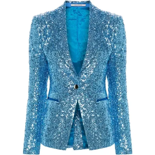 Sequin Jacket Peak Lapels , female, Sizes: S, XS - Tagliatore - Modalova