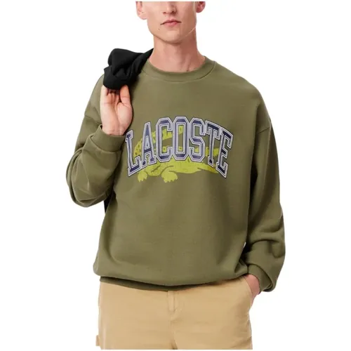 Ikonic Krokodil Druck Sweatshirt , Herren, Größe: XL - Lacoste - Modalova