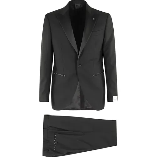 Elegant Tuxedo Jacket , male, Sizes: M - Luigi Bianchi Mantova - Modalova